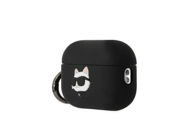 Karl Lagerfeld KLAP2RUNCHK AirPods Pro 2-etsui sort/sort silikon Choupette-hode 3D
