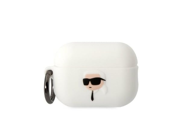 Karl Lagerfeld KLAP2RUNIKH AirPods Pro 2-skydd vit/vit Silikon Karl Head 3D