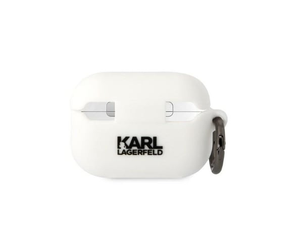 Karl Lagerfeld KLAP2RUNIKH AirPods Pro 2-skydd vit/vit Silikon Karl Head 3D