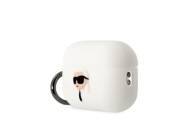 Karl Lagerfeld KLAP2RUNIKH AirPods Pro 2-skydd vit/vit Silikon Karl Head 3D