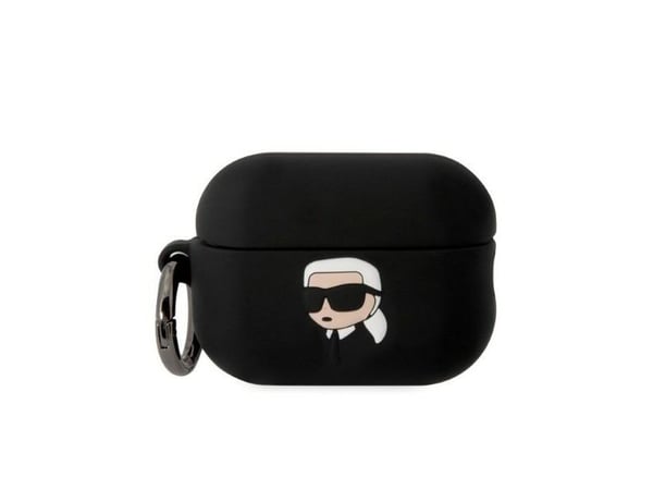Karl Lagerfeld KLAP2RUNIKK AirPods Pro 2-deksel svart/svart silikone Karl Head 3D