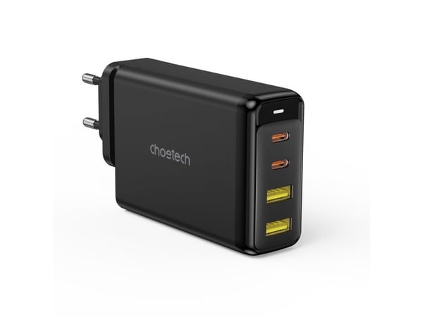 Choetech GaN-lader 140 W 4 porter (2x USB C, 2x USB) sort (PD6005)