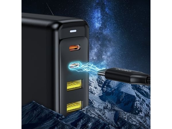 Choetech GaN-lader 140 W 4 porter (2x USB C, 2x USB) sort (PD6005)