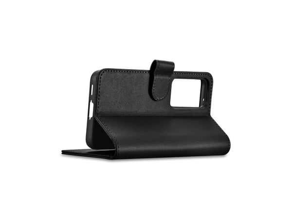 iCarer Wallet Case til Samsung Galaxy S23+ i skinn med lommebok svart