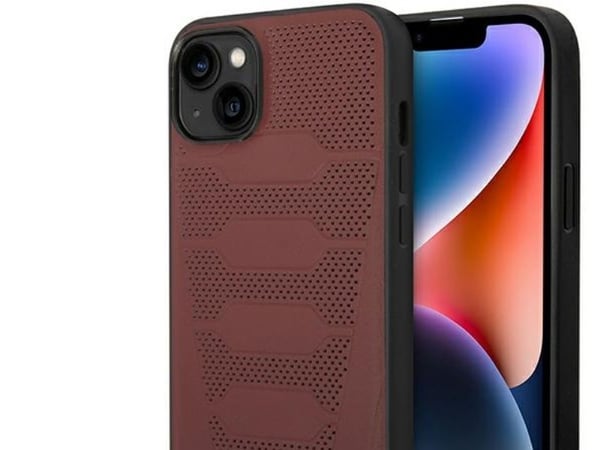 BMW BMHCP14S22RPSR-deksel til iPhone 14 6.1" - burgunder/burgunder mønster med skinnseter