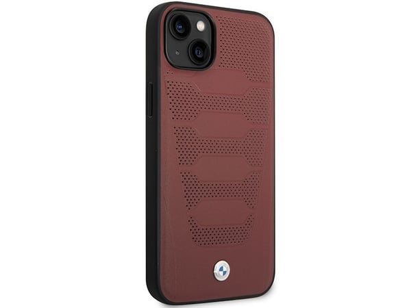 BMW BMHCP14S22RPSR-deksel til iPhone 14 6.1" - burgunder/burgunder mønster med skinnseter