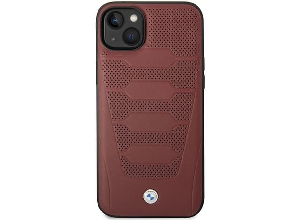 BMW BMHCP14S22RPSR-deksel til iPhone 14 6.1" - burgunder/burgunder mønster med skinnseter