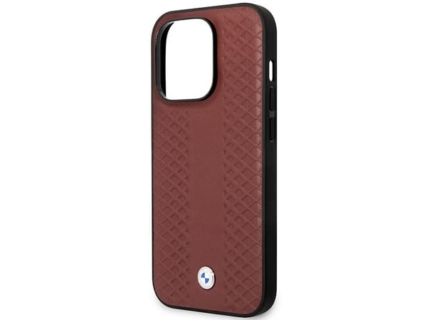 BMW BMHMP14L22RFGR iPhone 14 Pro 6.1" burgundy/burgundy Leather Diamond Pattern MagSafe Case