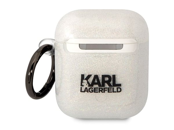 Karl Lagerfeld KLA2HNKCTGT AirPods 1/2-skal transparent glittrigt Karl&Choupette
