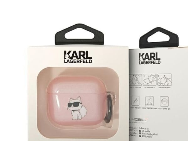 Karl Lagerfeld KLA3HNCHTCP dekselet til Airpods 3 - rosa/rosa Ikonik Choupette