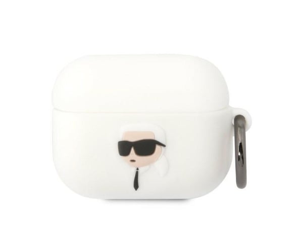 Karl Lagerfeld KLAPRUNIKH AirPods Pro-skydd - vit/vit silikon Karl Head 3D
