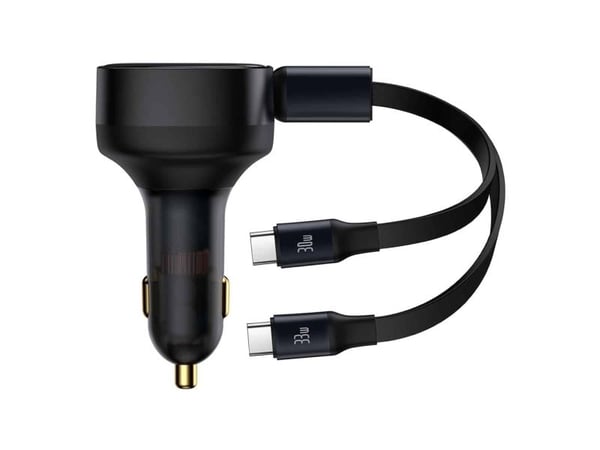 Billaddare 2-i-1 33W 2x USB-C (hane) Baseus Enjoyment - svart