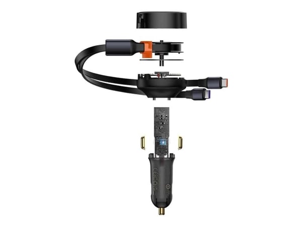 Billaddare 2-i-1 33W 2x USB-C (hane) Baseus Enjoyment - svart