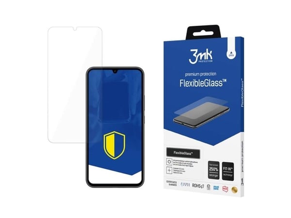 Samsung Galaxy A34 5G hybrid flexi 7H herdet glass fra 3mk FlexibleGlass-serien