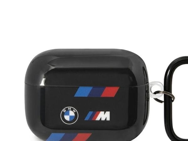 BMW BMAP222SOTK skydd för AirPods Pro 2 - svart/svart, tricolor-ränder