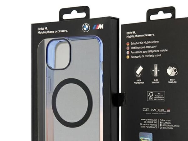 BMW gradient bumper MagSafe-skal till iPhone 14 Plus - grå