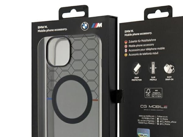BMW BMHMP14SHGPK iPhone 14 6.1" grey/grey Pattern MagSafe Case