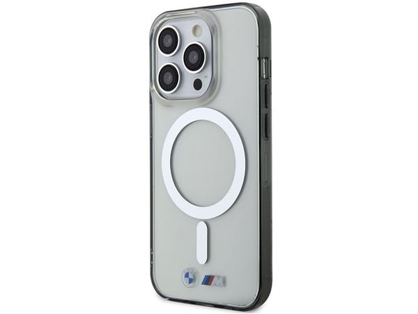 Case BMW BMHMP14XHCRS iPhone 14 Pro Max 6.7" transparent Hardcase Silver Ring MagSafe