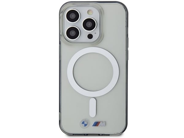 Case BMW BMHMP14XHCRS iPhone 14 Pro Max 6.7" transparent Hardcase Silver Ring MagSafe