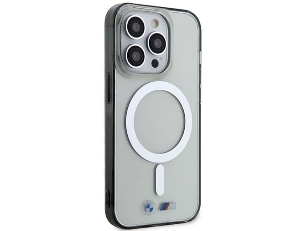 Case BMW BMHMP14XHCRS iPhone 14 Pro Max 6.7" transparent Hardcase Silver Ring MagSafe