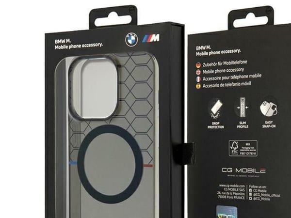 BMW Fodral BMWMP14XHGPK för iPhone 14 Pro Max 6,7" grå/grå hårdplastfodral med MagSafe-mönster