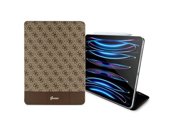 Guess 4G Stripe Allover-deksel til iPad Pro 12.9" - brun