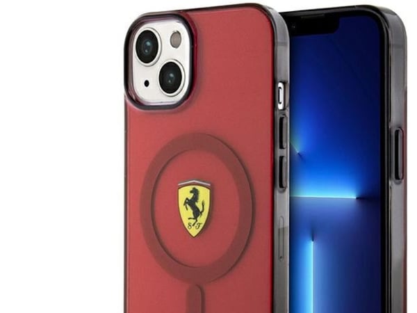 Ferrari FEHMP14SURKR iPhone 14 6,1" röd/röd hårt skal transparent Magsafe