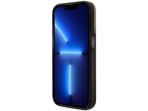 Guess GUHCP14LLC4PSGK hardt etui til iPhone 14 Pro 6,1" - svart/svart, flytende glitter 4G transparent