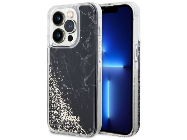 Guess GUHCP14LLCSGSGK iPhone 14 Pro 6.1" black/black hardcase Liquid Glitter Marble