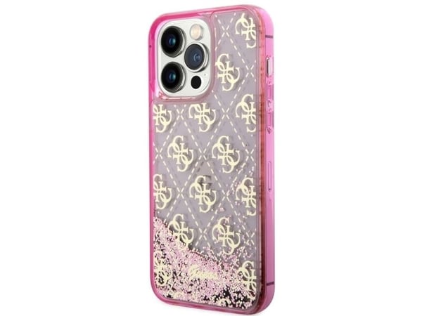 Guess GUHCP14XLC4PSGP hardcase til iPhone 14 Pro Max 6,7" pink/pink - Liquid Glitter 4G, transparent