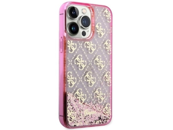 Guess GUHCP14XLC4PSGP hardcase til iPhone 14 Pro Max 6,7" pink/pink - Liquid Glitter 4G, transparent