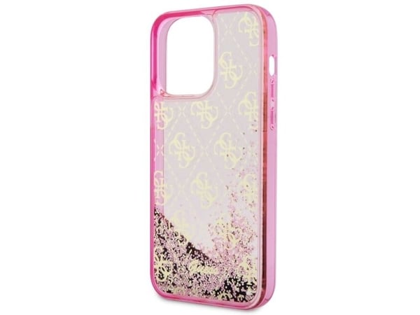 Guess GUHCP14XLC4PSGP hårdskal för iPhone 14 Pro Max 6,7" rosa/rosa - Liquid Glitter 4G, transparent