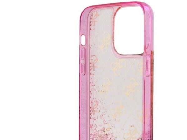 Guess GUHCP14XLC4PSGP hårdskal för iPhone 14 Pro Max 6,7" rosa/rosa - Liquid Glitter 4G, transparent