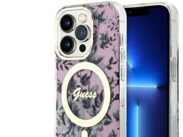 Guess GUHMP14LHCFWSP iPhone 14 Pro 6,1" rosa/rosa hardcase Flower MagSafe