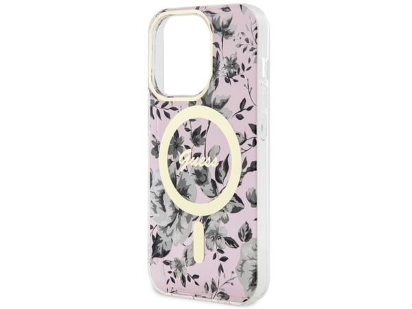 Guess GUHMP14LHCFWSP iPhone 14 Pro 6,1" rosa/rosa hardcase Flower MagSafe