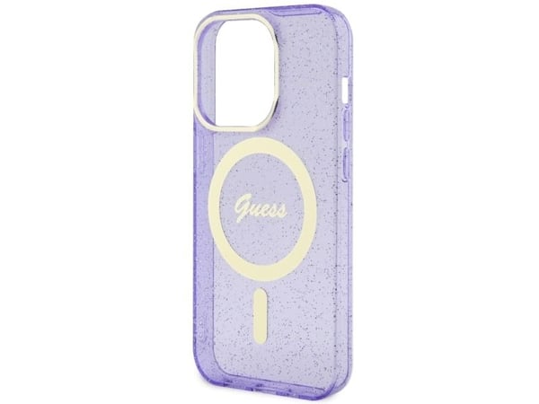 Guess GUHMP14LHCMCGU iPhone 14 Pro 6.1" purple/purple hardcase Glitter Gold MagSafe