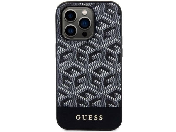 Hurtel Guess GUHMP14LHGCFSEK iPhone 14 Pro 6,1" harddeksel GCube Stripes MagSafe - svart/svart