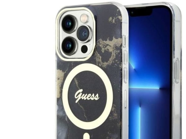 Guess GUHMP14LHTMRSK iPhone 14 Pro 6,1" kovakotelo med MagSafe - lajittelu / lajittelu Golden Marble