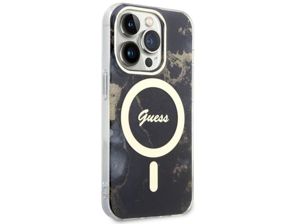 Guess GUHMP14LHTMRSK iPhone 14 Pro 6,1" kovakotelo med MagSafe - lajittelu / lajittelu Golden Marble