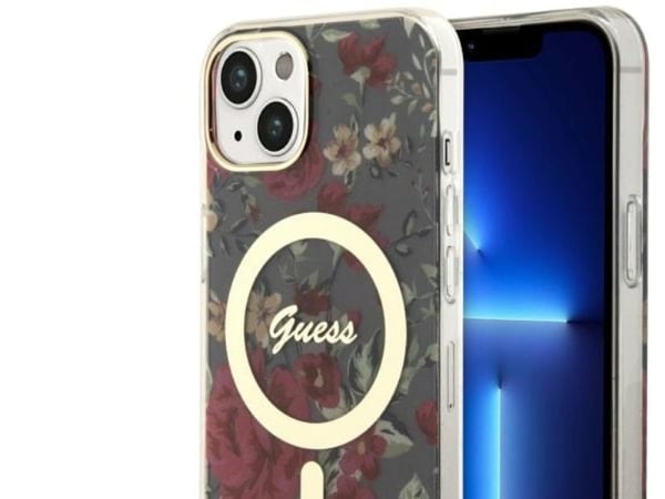 Guess GUHMP14MHCFWSA iPhone 14 Plus 6,7" hardcase Flower MagSafe - grønn/kaki