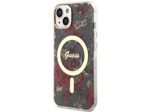 Guess GUHMP14MHCFWSA iPhone 14 Plus 6,7" hardcase Flower MagSafe - grønn/kaki