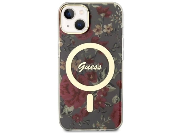 Guess GUHMP14MHCFWSA iPhone 14 Plus 6,7" hardcase Flower MagSafe - grønn/kaki