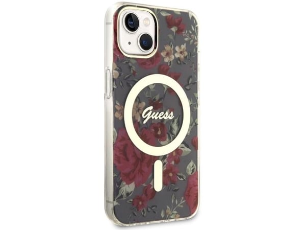 Guess GUHMP14MHCFWSA iPhone 14 Plus 6,7" hardcase Flower MagSafe - grønn/kaki