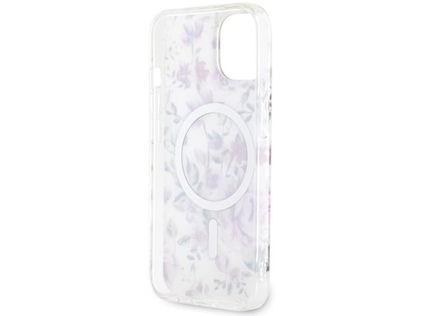 Guess GUHMP14MHCFWST iPhone 14 Plus 6.7" transparent hårdskal Flower MagSafe
