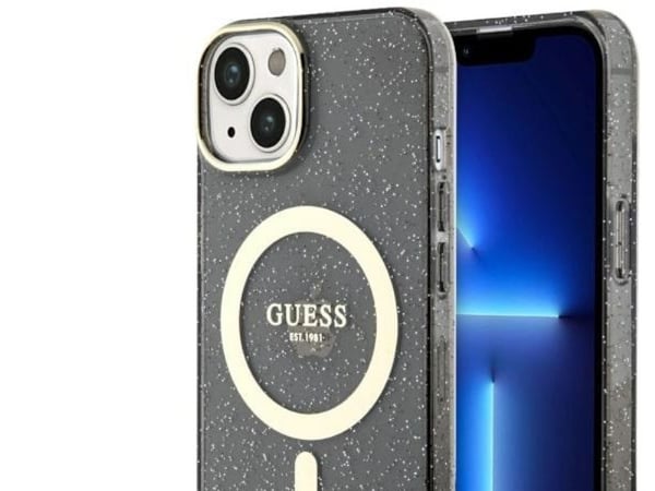 Guess GUHMP14MHCMCGK kovakotelo med Glitter Gold MagSafe til iPhone 14 Plus 6.7" - lajittelu / lajittelu