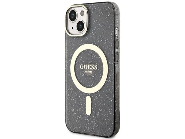Guess GUHMP14MHCMCGK kovakotelo med Glitter Gold MagSafe til iPhone 14 Plus 6.7" - lajittelu / lajittelu