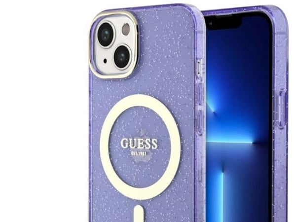 Guess GUHMP14MHCMCGU iPhone 14 Plus 6.7" lilla/lilla hardcase Glitter Gold MagSafe