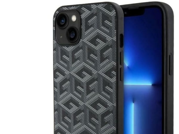 Guess GUHMP14MHGCFSEK iPhone 14 Plus 6,7" sortera/sortera hårdskal GCube Stripes MagSafe