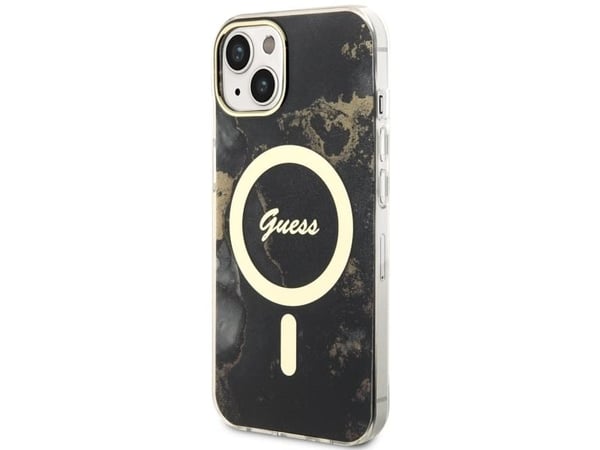Guess GUHMP14MHTMRSK harddeksel med MagSafe til iPhone 14 Plus 6,7" - svart/svart Golden Marble