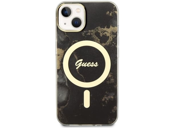 Guess GUHMP14MHTMRSK harddeksel med MagSafe til iPhone 14 Plus 6,7" - svart/svart Golden Marble